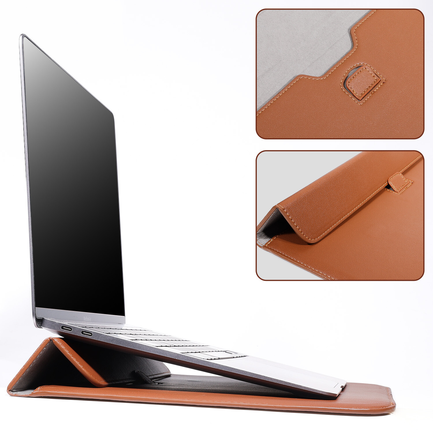 Laptop Tab Sleeve Leather Bag Case Stand Cover for MacBook Neo/MacBook Air 13 in