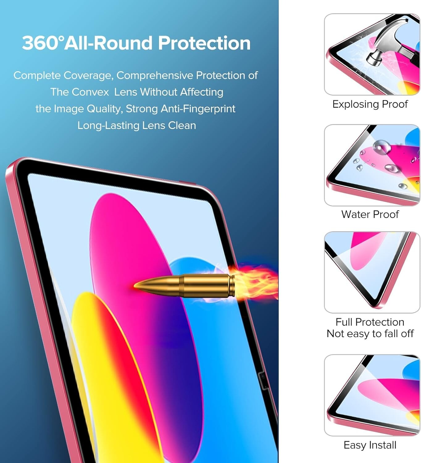 2-Pack Screen Protector For Apple iPad 10.9″ 2022 Tempered Glass Anti-Scratch