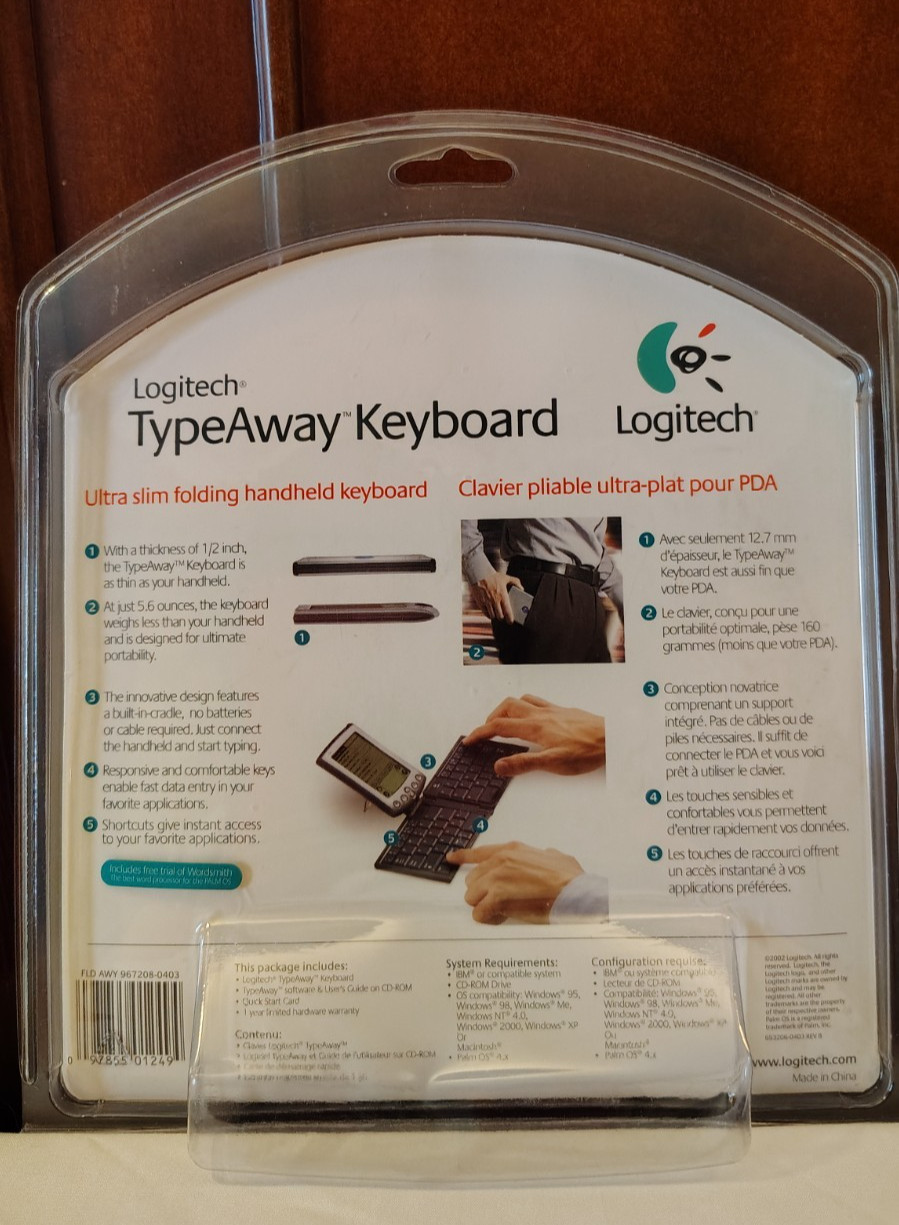 LOGITECH TypeAway Keyboard Ultra Slim Folding Keyboard for PALM Handhelds NEW