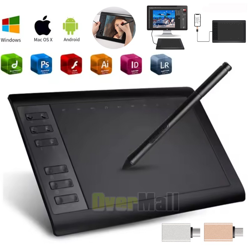 VIN1060 Plus Graphic Drawing Tablets Digital Pen Tablet for Mac, Windows Android