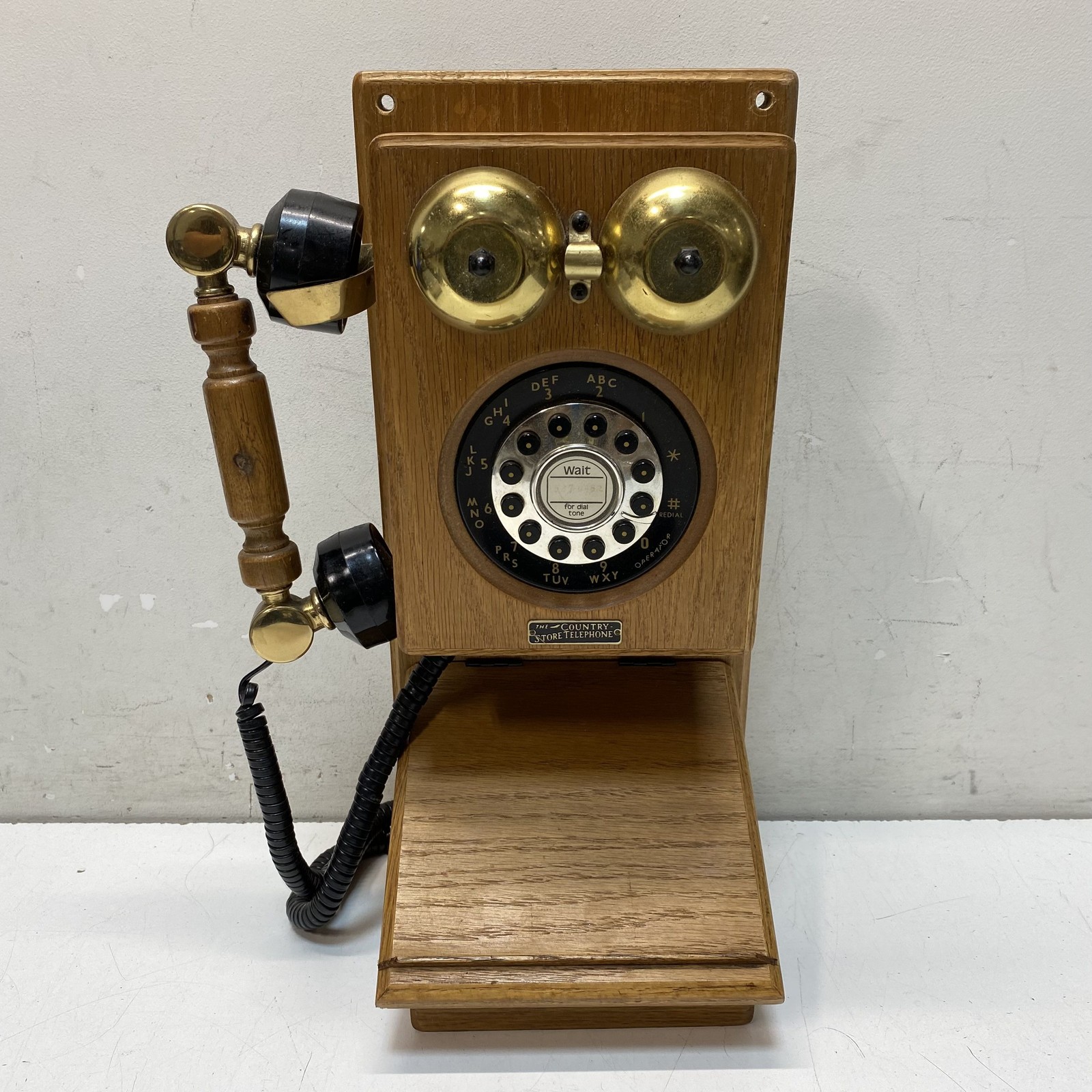 Kin Yeh HAC 502 Rotary Wall Telephone Wood Brass Country Store Phone 502419