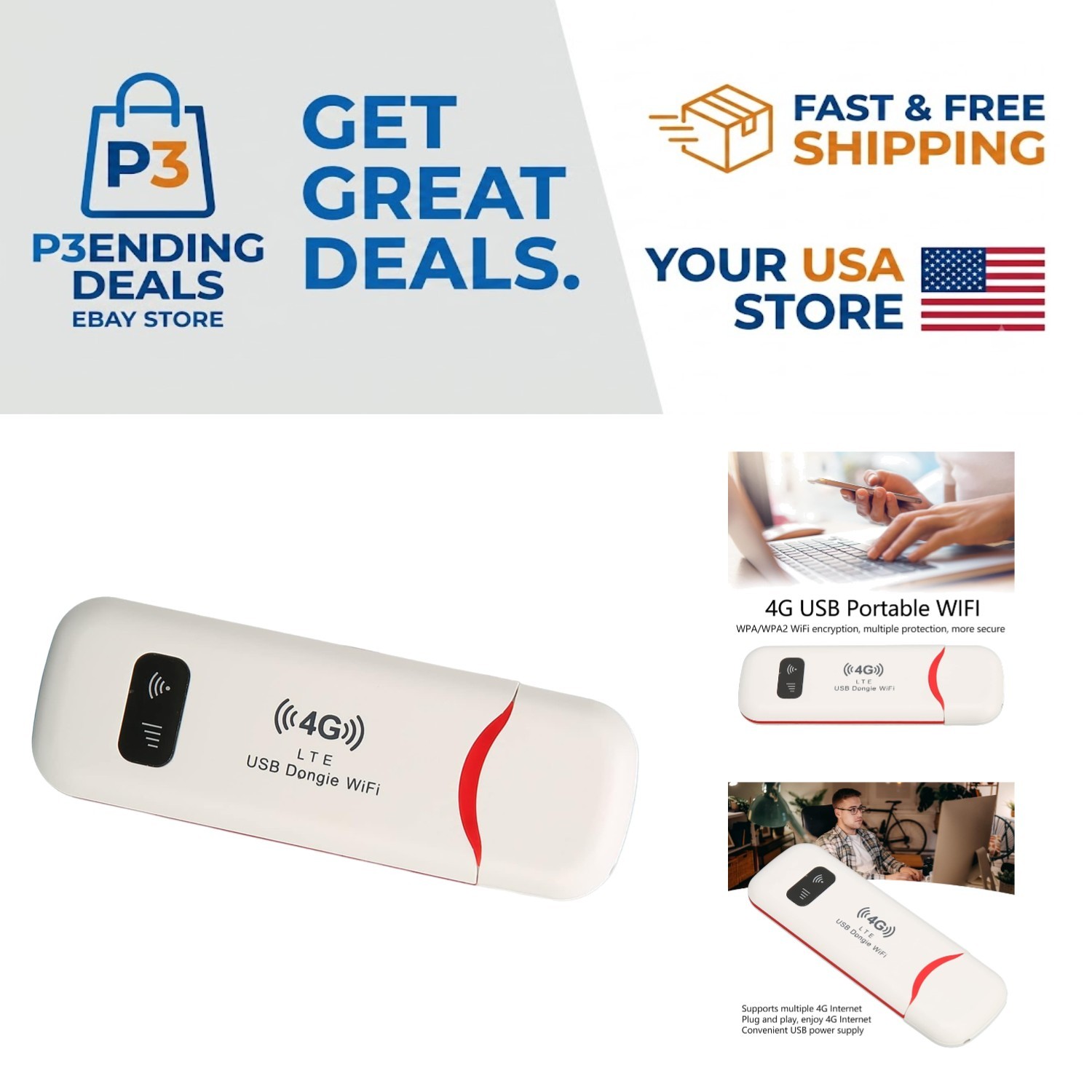Flexible 4G USB Wifi Router – 150Mbps for Laptops & Smart TVs, Multiple Users