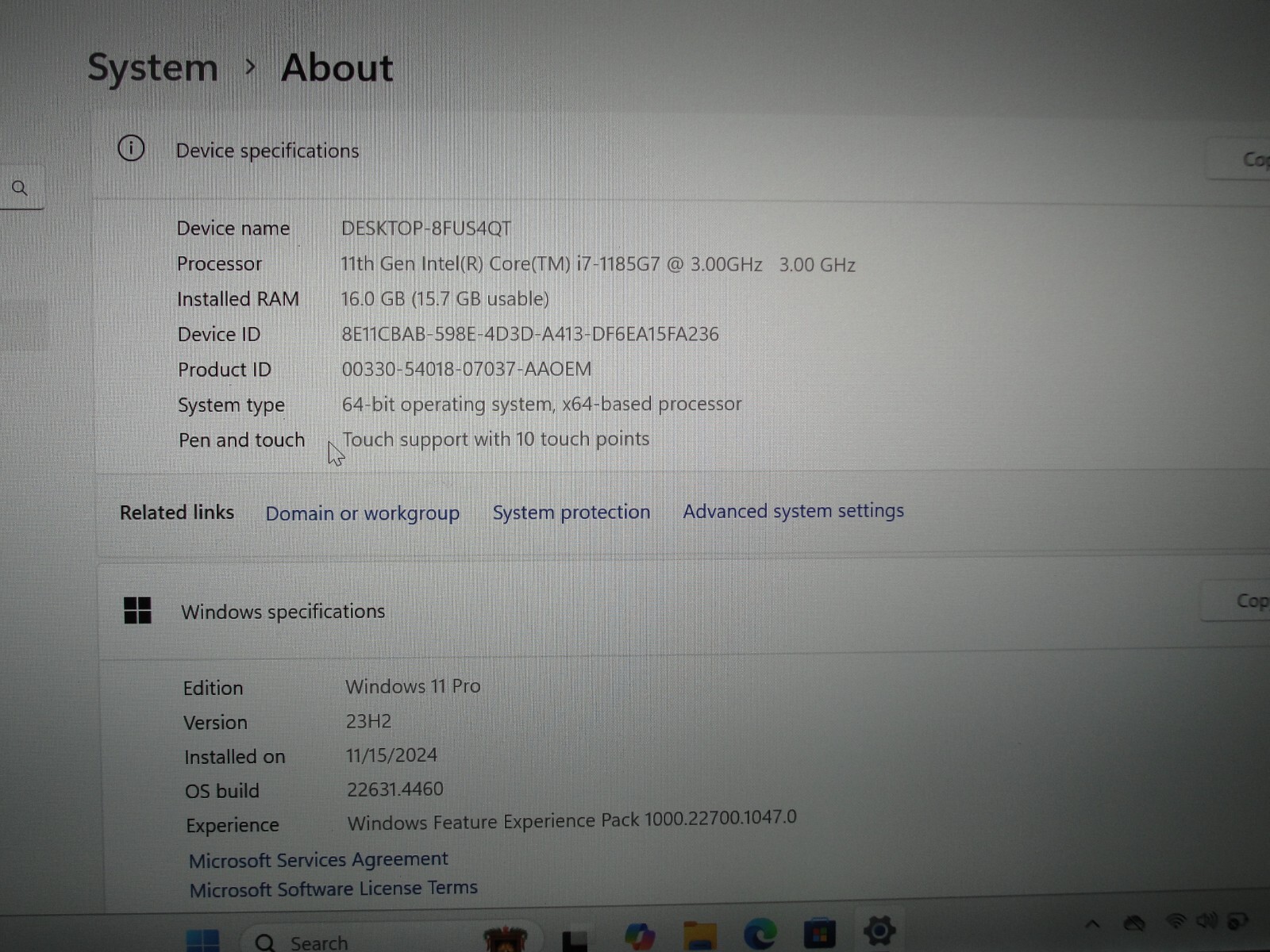 Lenovo ThinkPad T14 Gen 2i 15.6” Intel Core i7-1185G7 3GHz 16GB 512GB Reset SSD