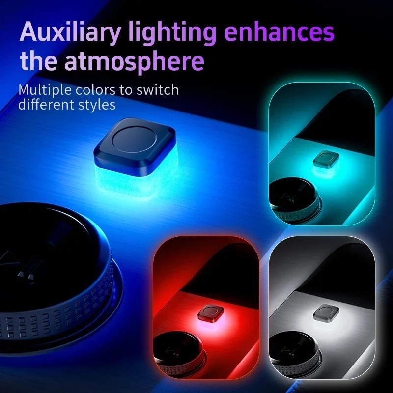 USB Car Interior Ambient Atmosphere Light – LED Night Light Mini Plug-In Interio