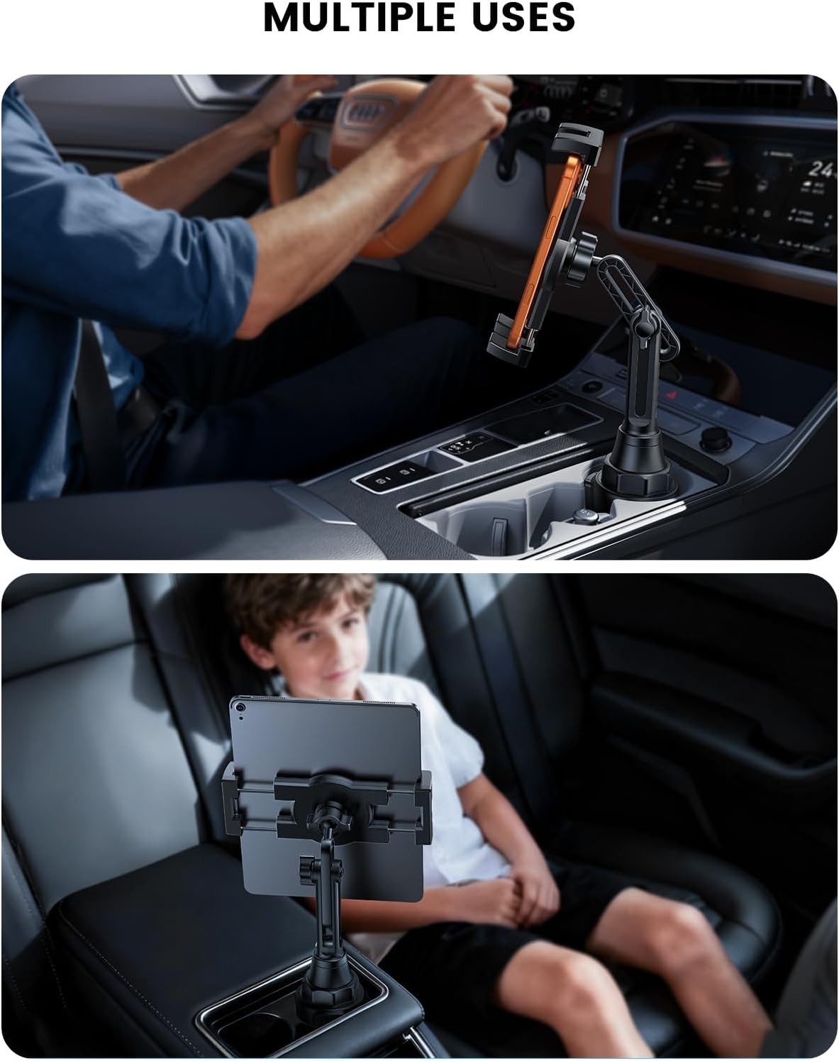`Lamicall Car Cup Tablet Holder – [15 Height Adjustable][ Fast Setup] Cup Holde