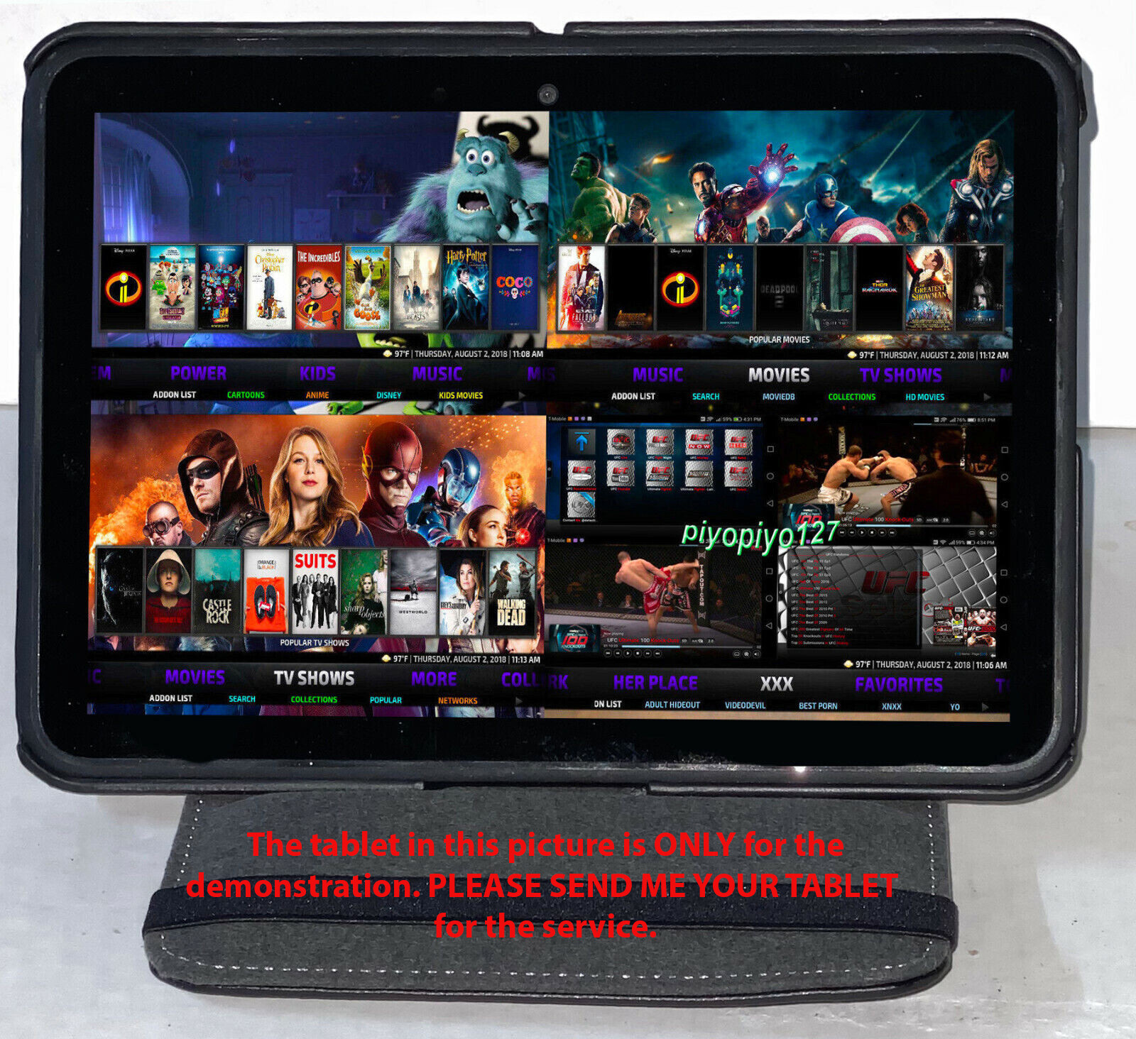Kindle Fire HD 2012 7″ or 8.9″ ROOTED Android 6.0.1 Service ONLY No TABLET