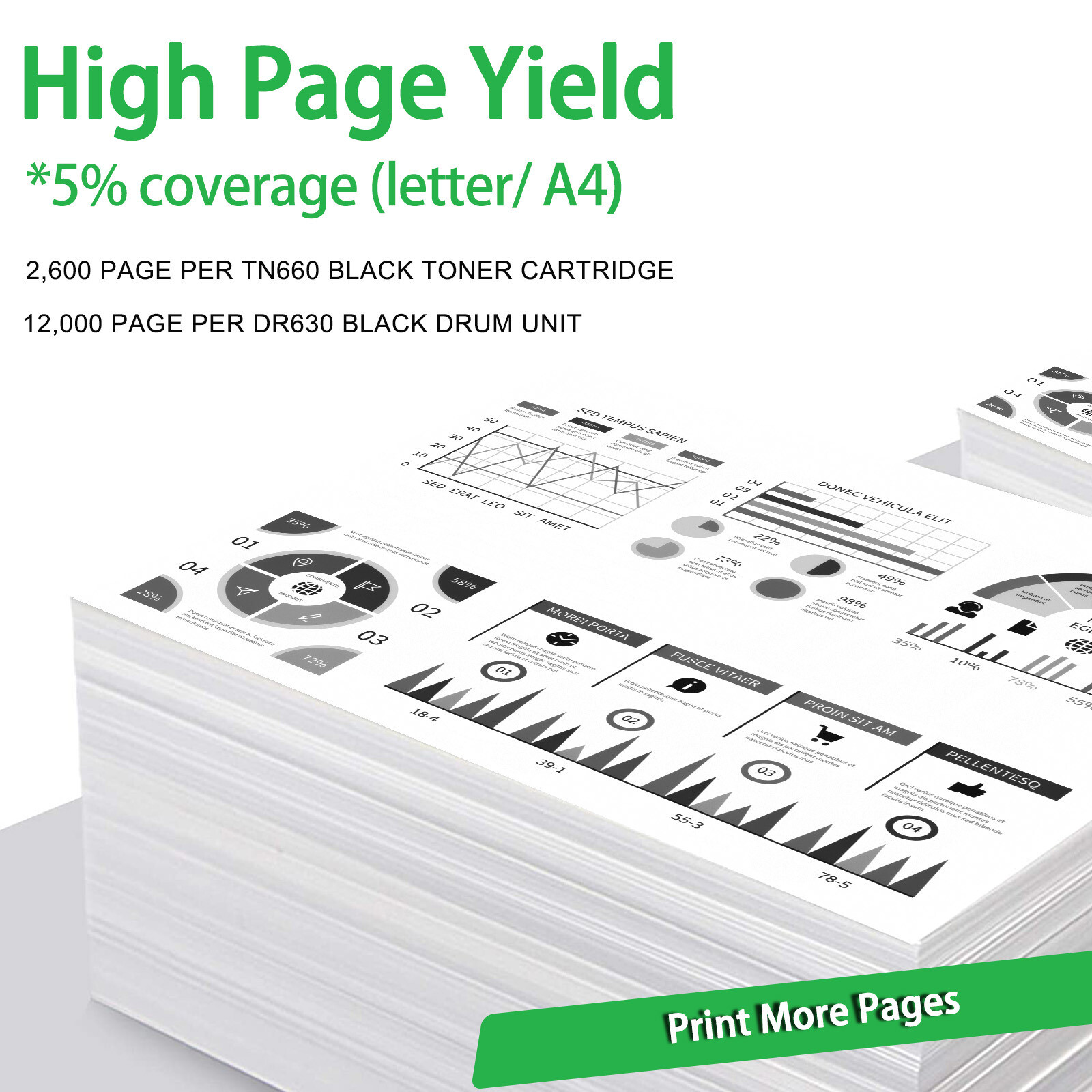 High Yield TN660 TN630 Toner DR630 Drum Unit For Brother MFC-L2700D DCP-L2540DW