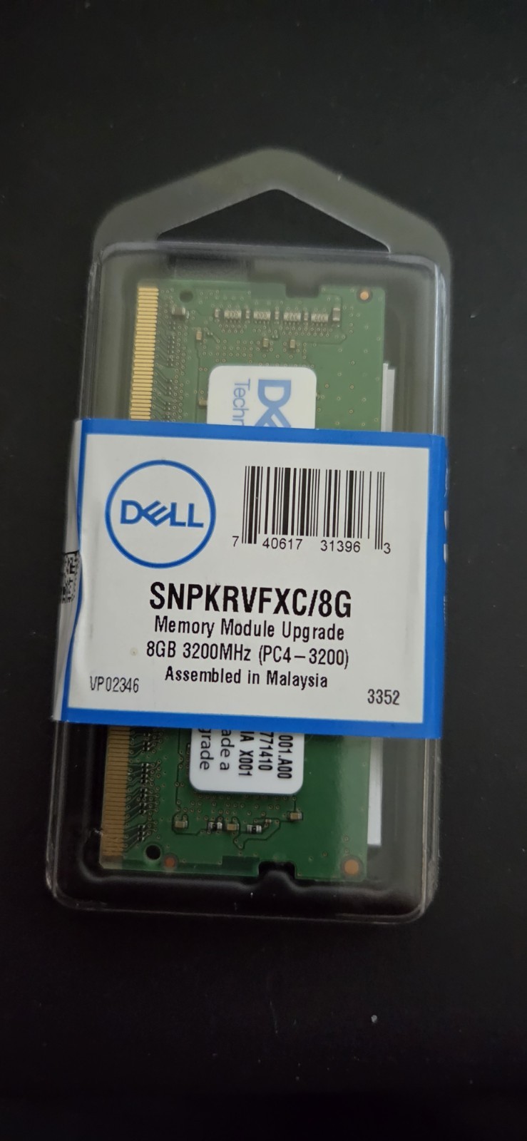 Dell SNPKRVFXC/8G 8GB DDR4 3200MHz PC4-25600 Laptop RAM Memory Module New Sealed