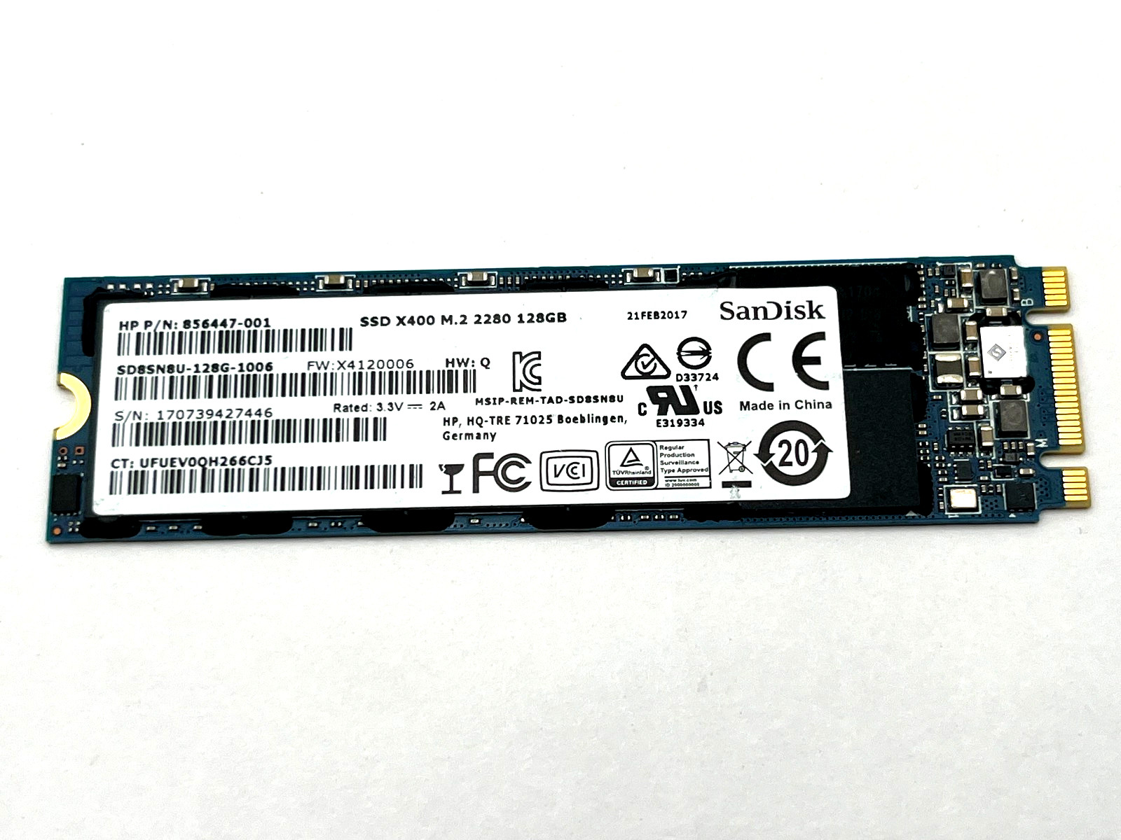 Lot of 20 – 128GB M.2 X400 SanDisk SD8SN8U-128G-1006