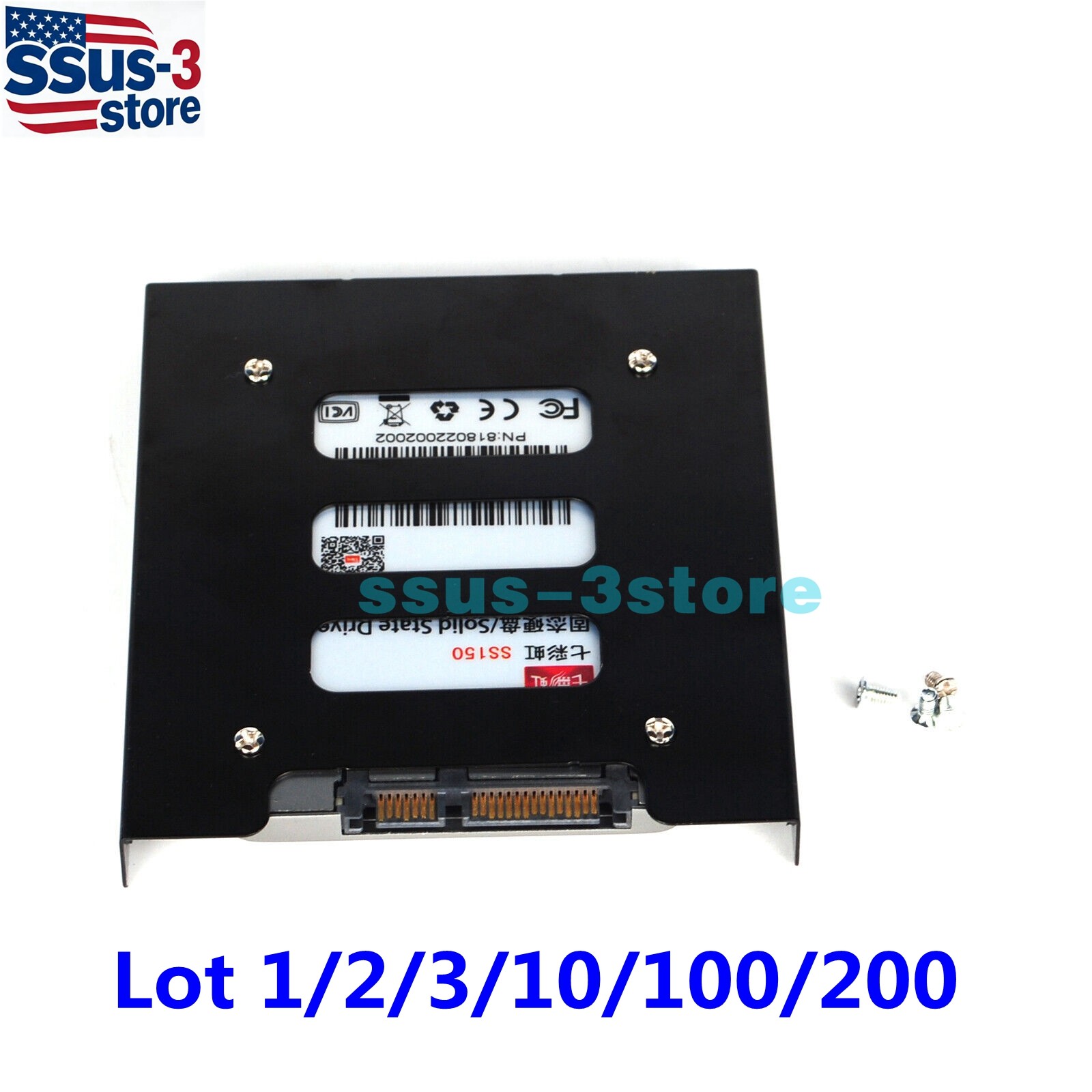 Lot 2.5″ to 3.5″ Bay SSD Metal Hard Drive HDD Mounting Bracket Adapter Dock Tray