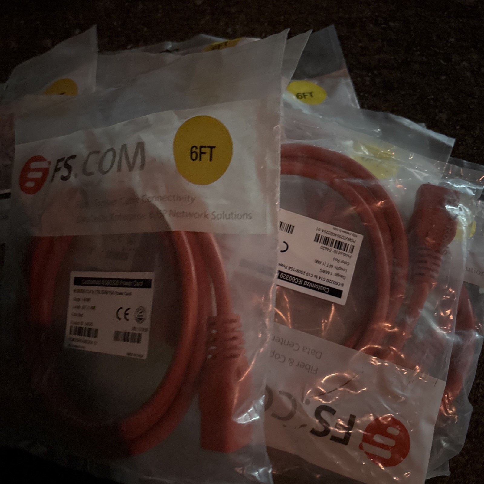 [Lot10] Red 6Ft Heavy Duty Power Cord IEC60320 C19 to C20 12AWG 20A/250V PDU UPS