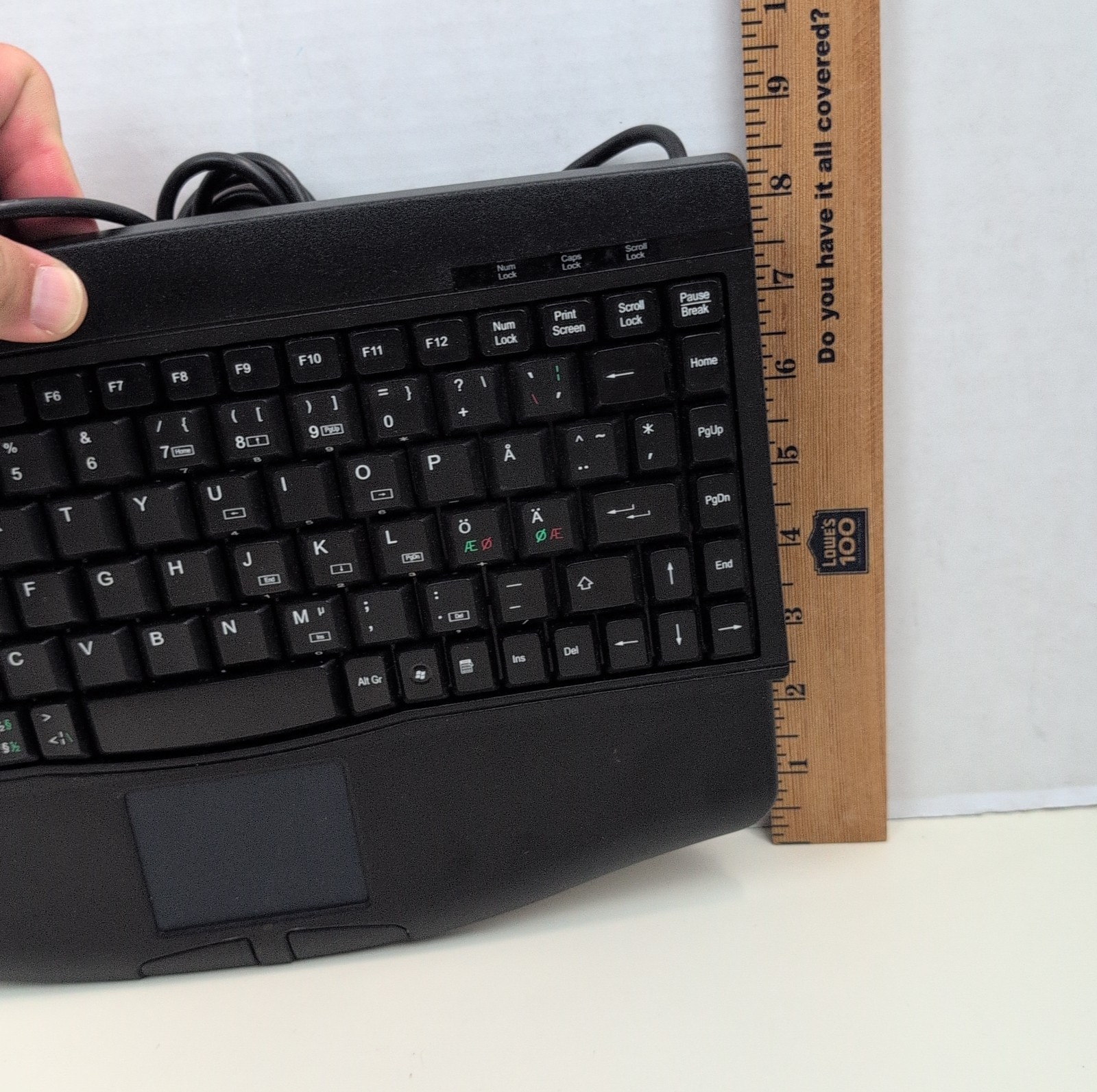 SolidTek ACK-540U USB Keyboard with Touchpad Compact Industrial PC Laptop Black