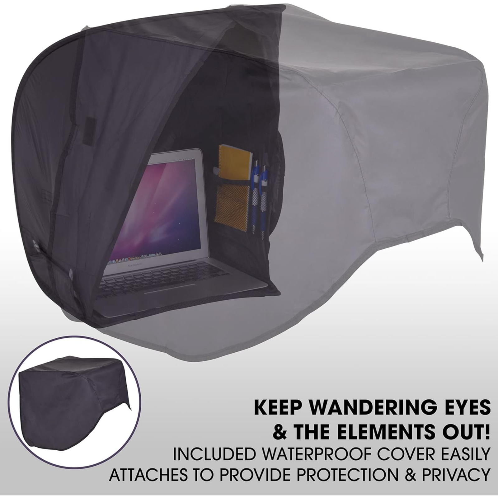 RitzGear Laptop Sun Shade Portable Compact Anti-Glare Screen Hood & Carry Case