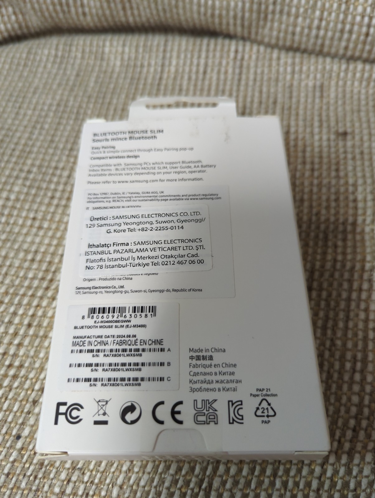 SAMSUNG Slim Bluetooth 5.0 Mouse EJ-M3400 – Black. Sealed.