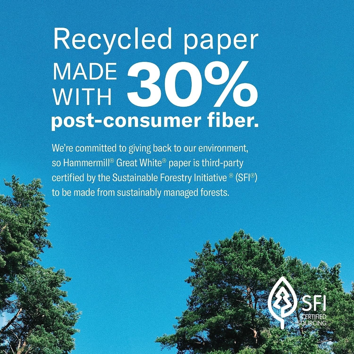 Great White 30% Recycled Printer Paper – 8.5 x 11 – 10 Ream