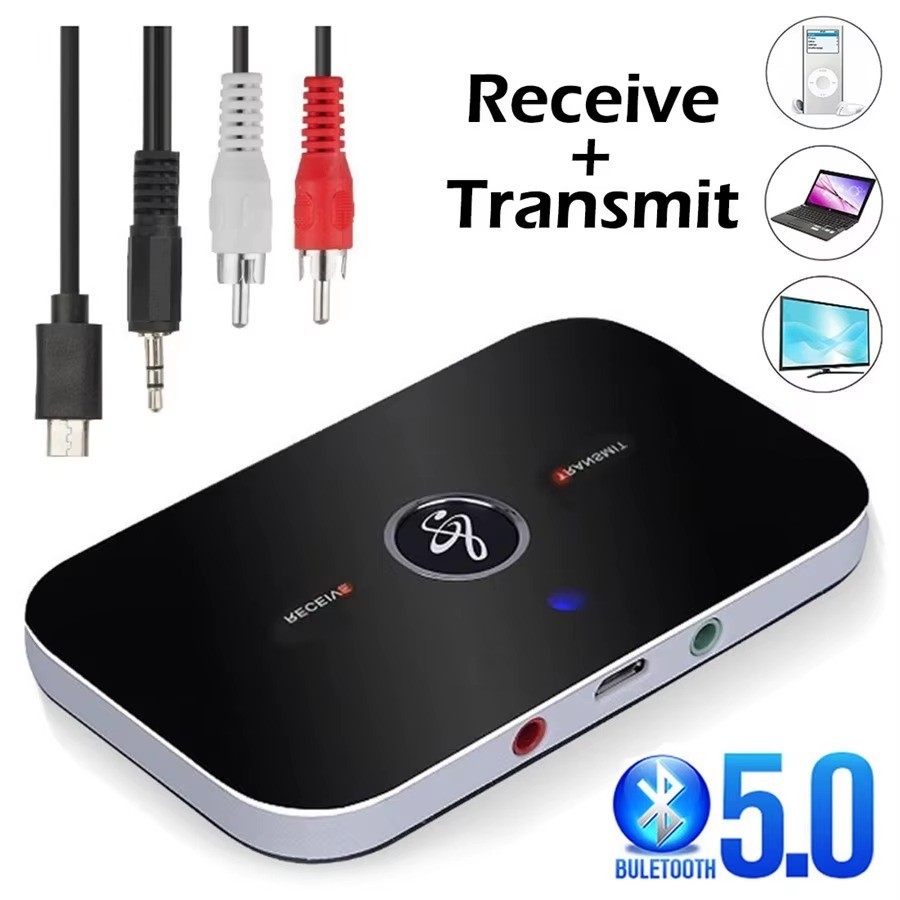 Bluetooth 5.0 Transmitter Receiver 3.5mm AUX RCA TV Home Stereo Audio Adapter
