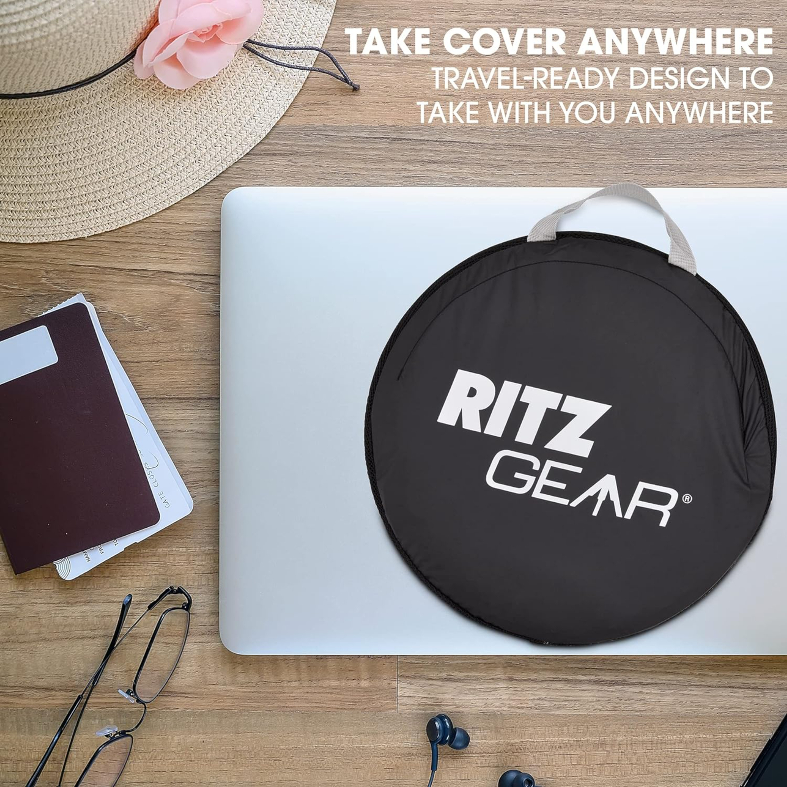 RitzGear Laptop Sun Shade Portable Compact Anti-Glare Screen Hood & Carry Case