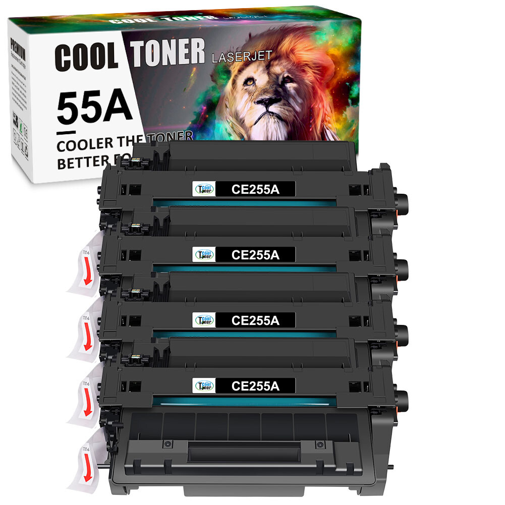 4PK CE255A 55A Toner Cartridge for HP LaserJet Pro P3011 P3015X MFP M525C M525DN