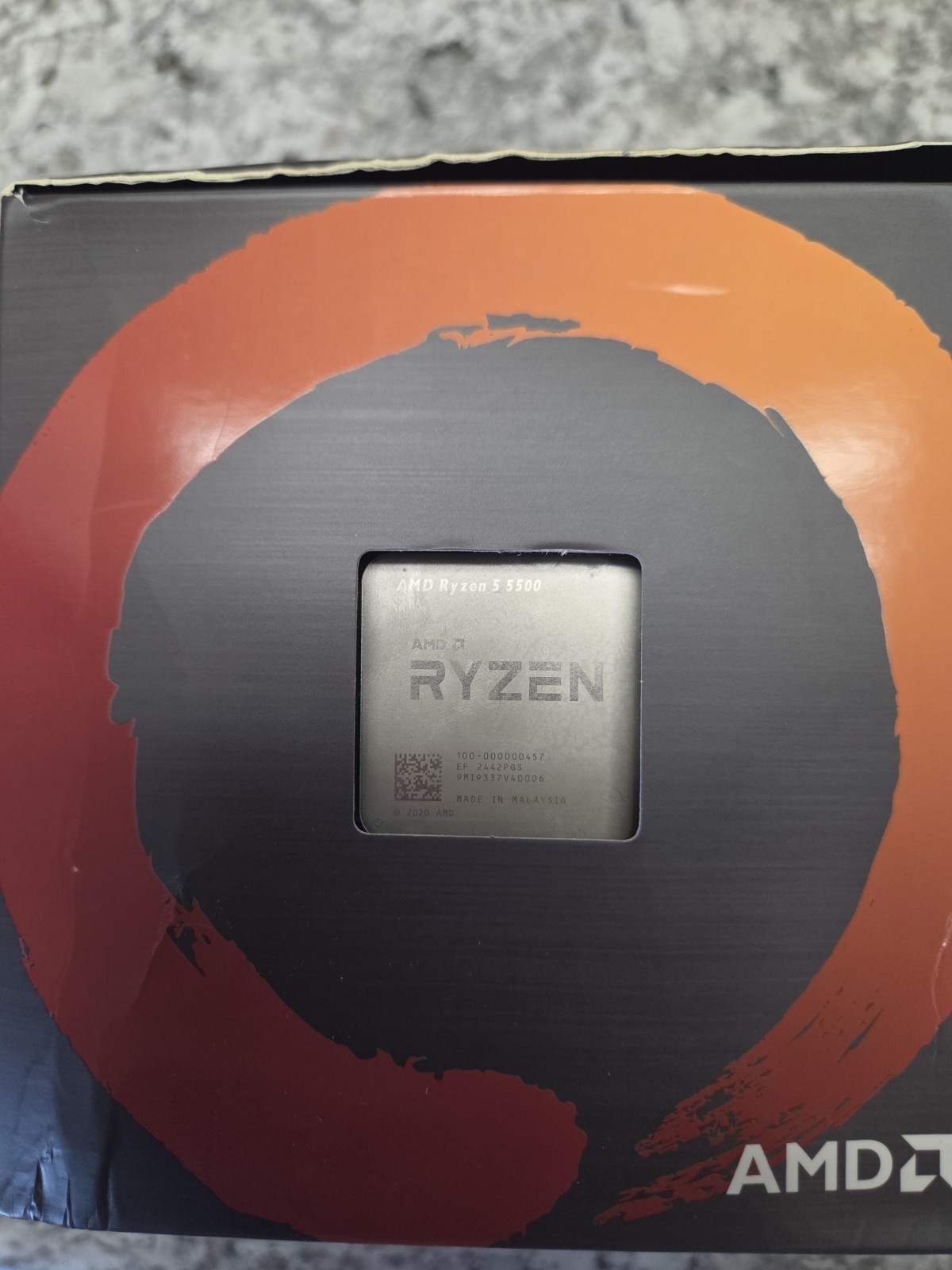 AMD Ryzen 5 5500 6-Core 3.6GHz + AMD Wraith Prism RGB Cooler With R5800XT’s Box