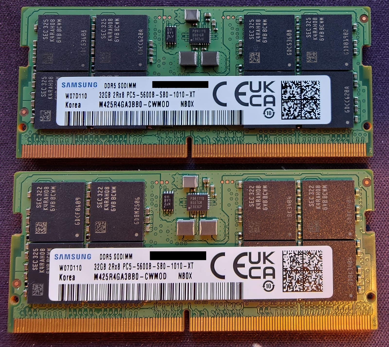Samsung 64GB (2X32GB) DDR5 5600MHz PC5-44800 SODIMM Memory Ram M425R4GA3BB0-CWM