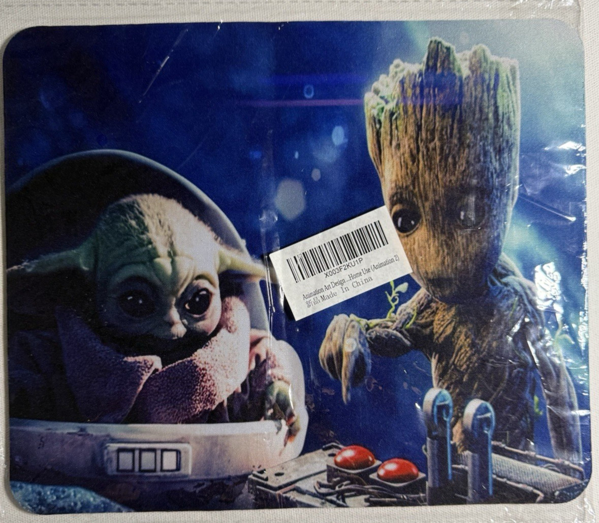 Baby Yoda/Groot MOUSE PAD -Size 9.5in x 8.in