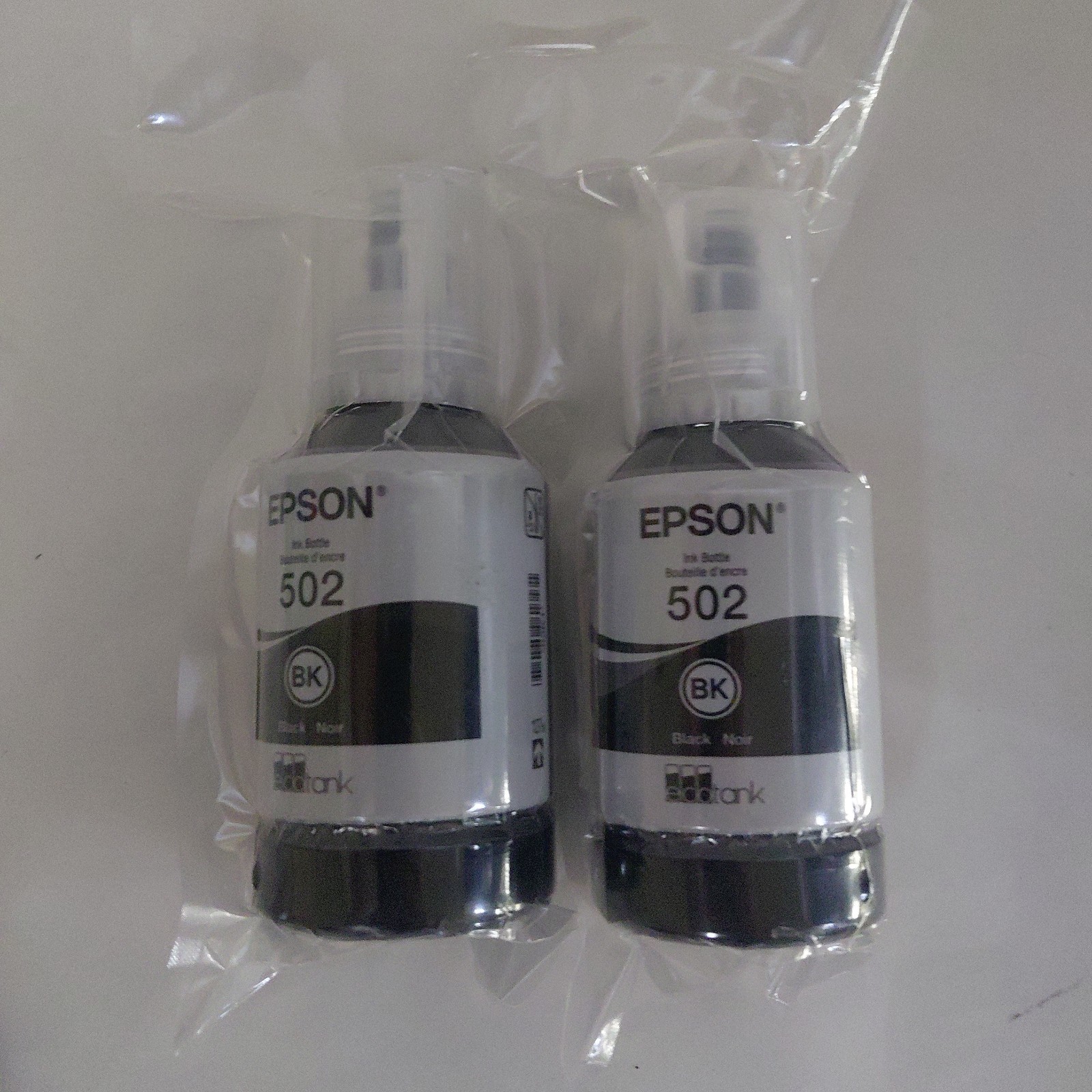 Epson 502 Black Genuine Ink Bottle – 2 Pack Lot – Exp. 2027