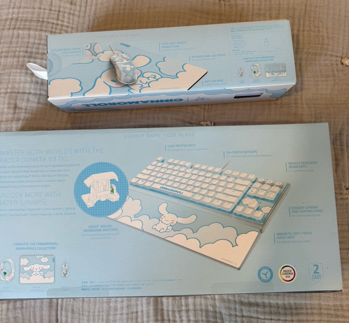 Razer Ornata V3 Tenkeyless x Cinnamoroll Keyboard + Gigantus V2 Mouse Mat Setup