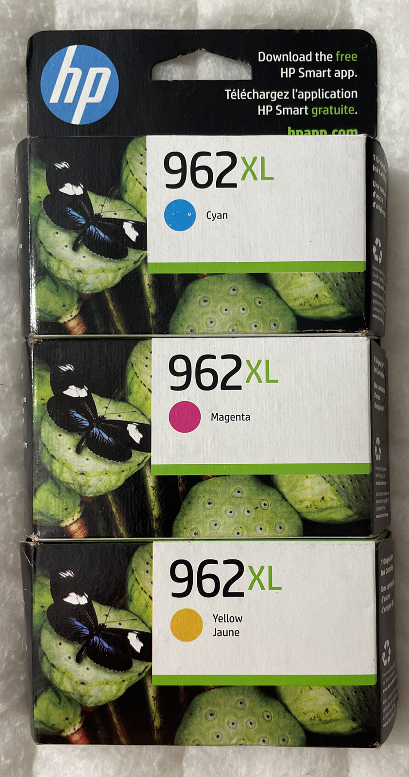 HP 962XL Cyan Magenta Yellow 3JB36BN 3JA00AN 3JA01AN 3JA02AN Exp 2024+