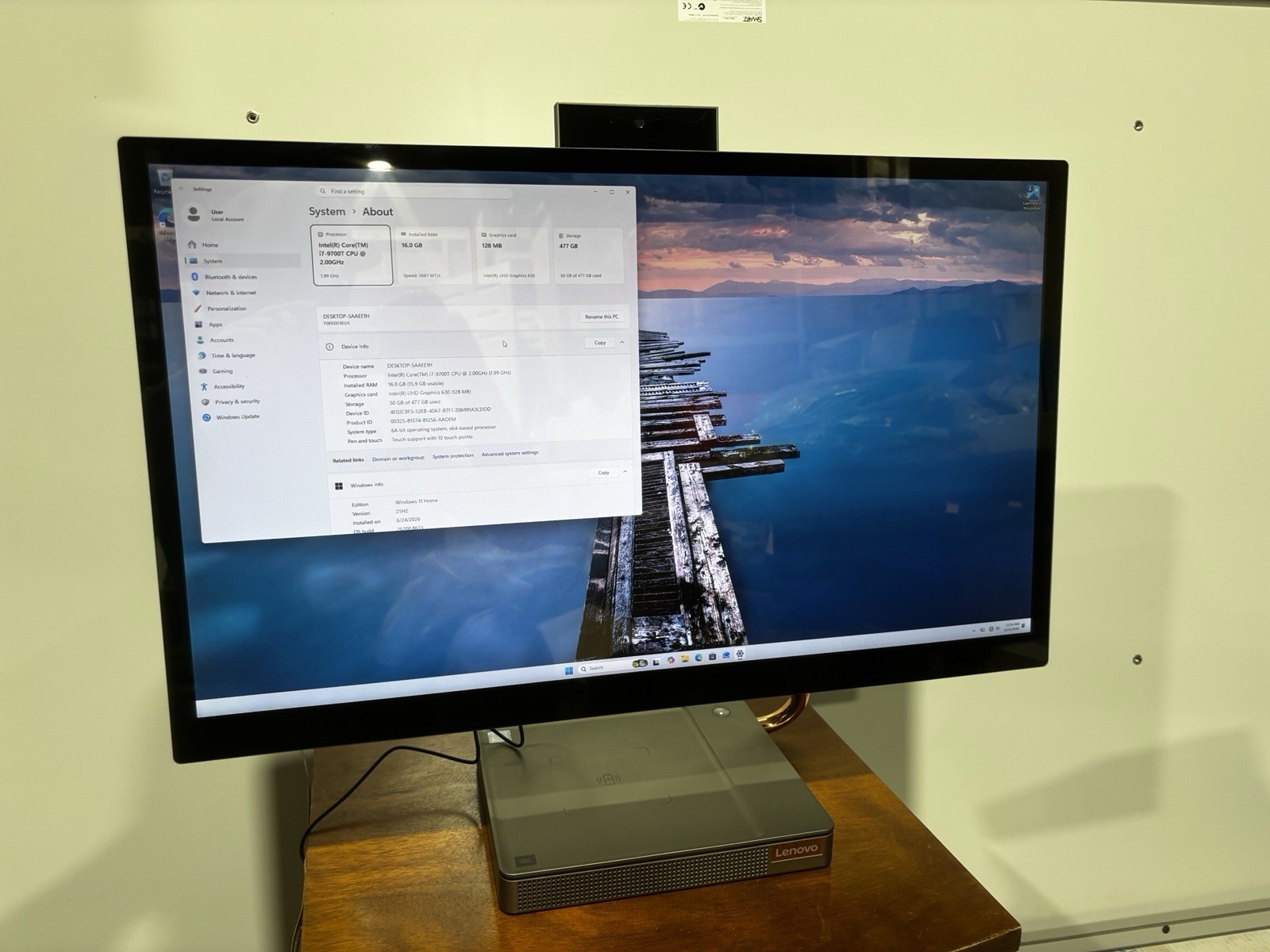 Lenovo IdeaCentre A540-24API, i7-9700T, 16GB RAM, 512GB NVMe, UHD 630 Gfx, Win11