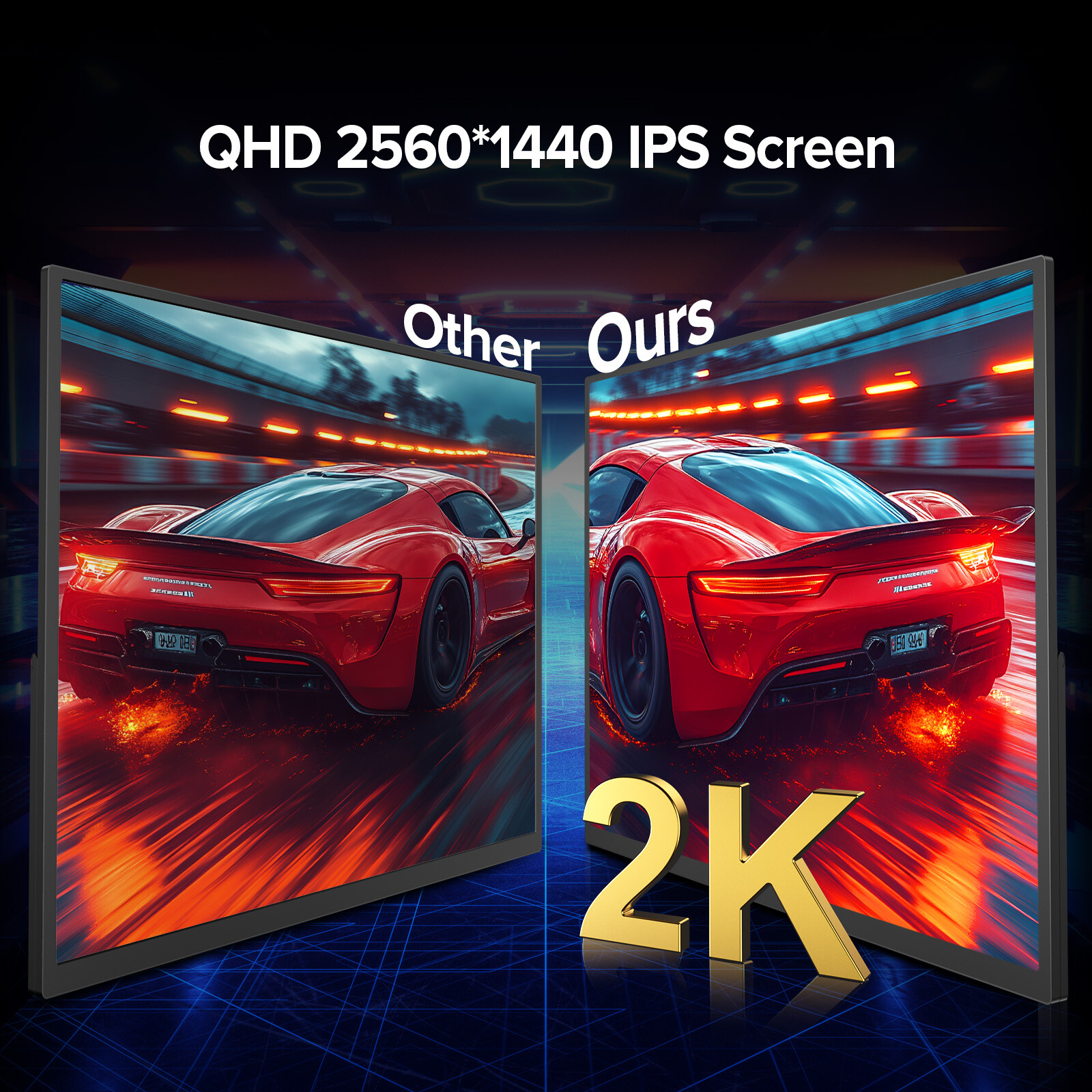 144Hz Portable Monitor 18″ 2K Screen Gaming Monitor For PS 5/Xbox/Handy 100%sRGB