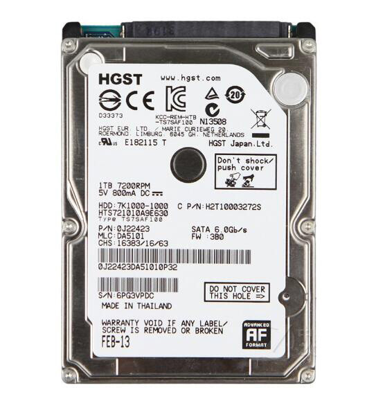 HGST 1TB HTS721010A9E630 7200RPM SATA 6Gb/s 2.5″ Internal Laptop HDD Hard Drive