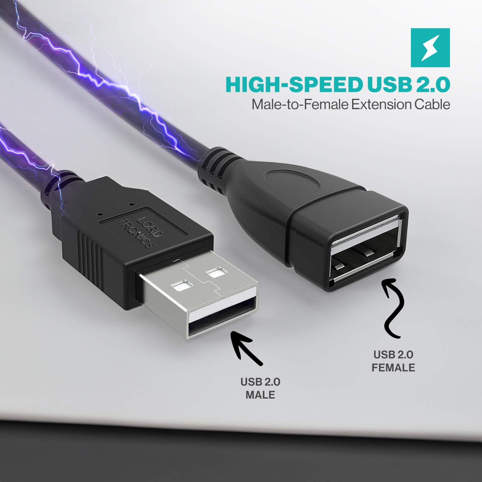 USB Extension Cable USB A to USB A Male to Female Extender Long Cord 3-10FT Lot