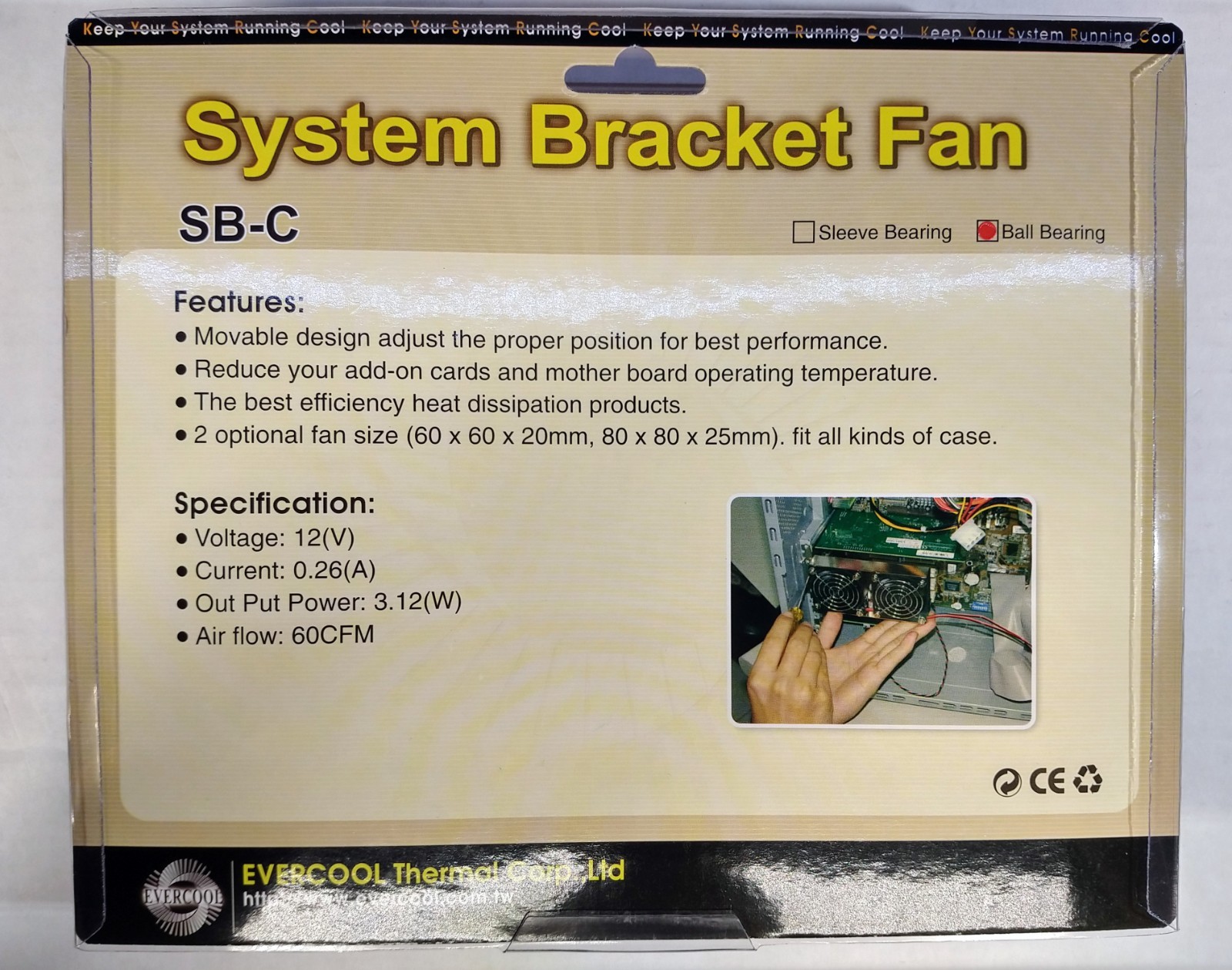 NEW Evercool System Bracket Dual 80mm 12V Ball Bearing 4-pin Cooler Fan SB-C