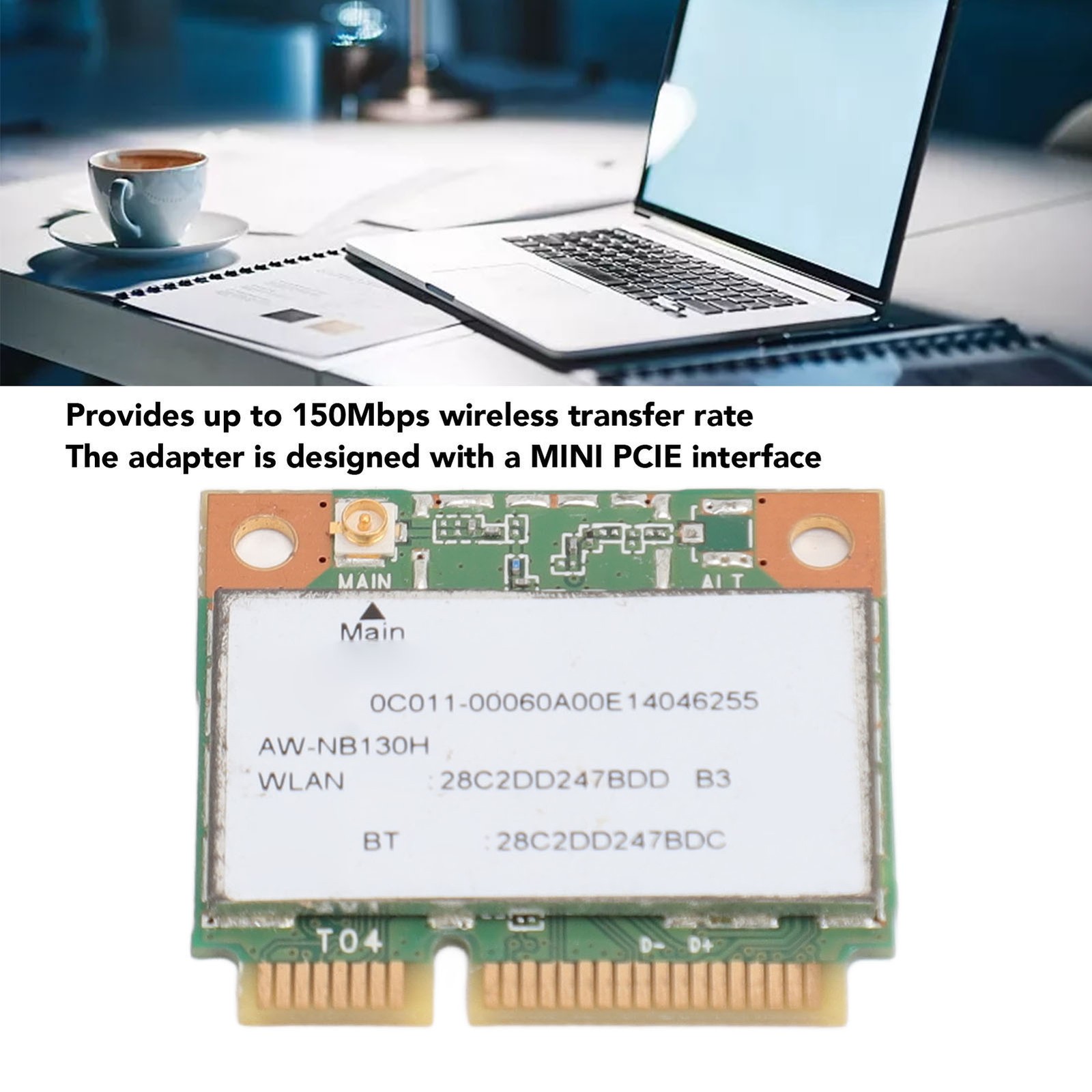 AW NB130H QCWB335 MINI PCIE Network Card Bluetooth 4.0 150Mbps WiFi Network Card