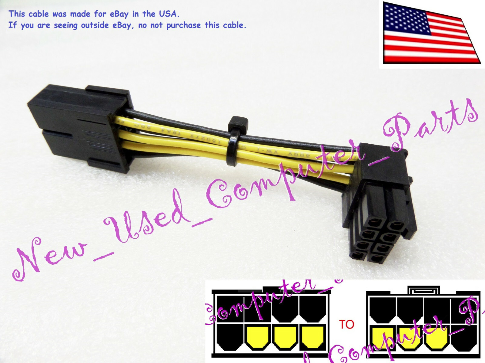 🔥(11mm Tall) Low Profile 90° Right Angle 8-Pin PCI-E Right Angle Adapter Cable