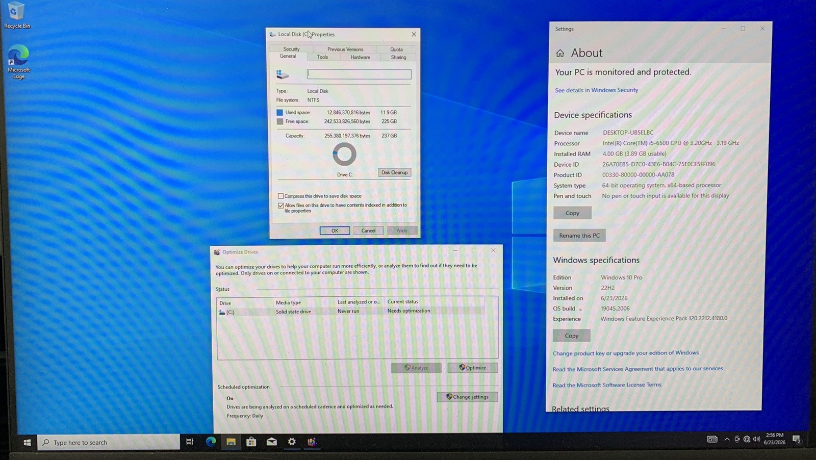Dell OptiPlex 3050 SFF Intel Core i5-6500@3.20GHz 4GB RAM 240GB SSD Win 10P