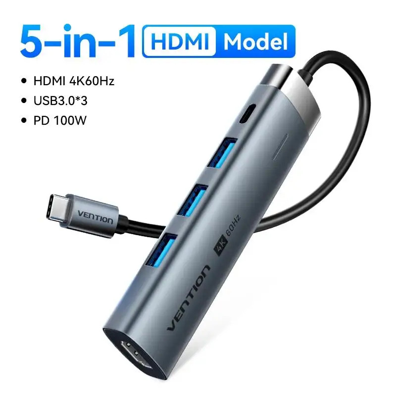 USB C HUB Type C to HDMI 4K60Hz RJ45 PD 100W Adapter for Macbook Ipad Pro Air M2