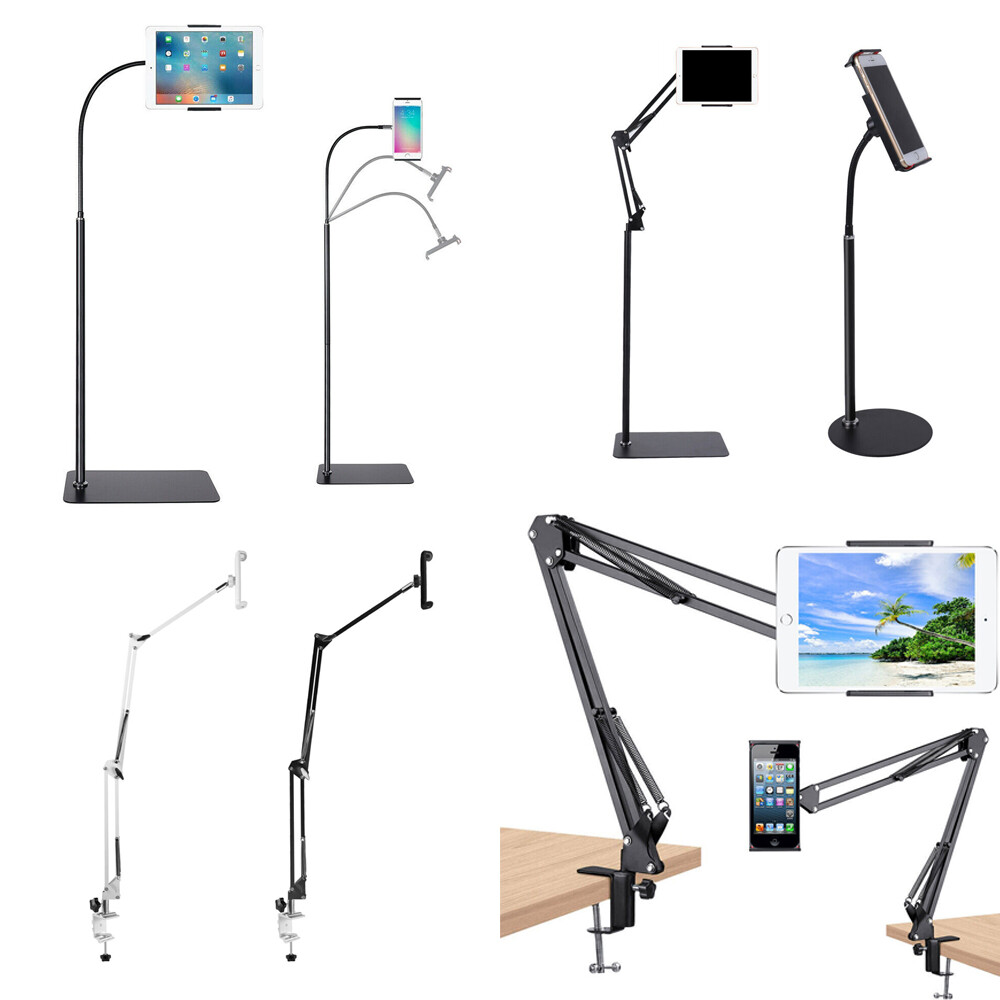 Tablet Holder 360° Adjust Flexible Lazy Floor Desk Stand for 4-13.5″ iPad Phone