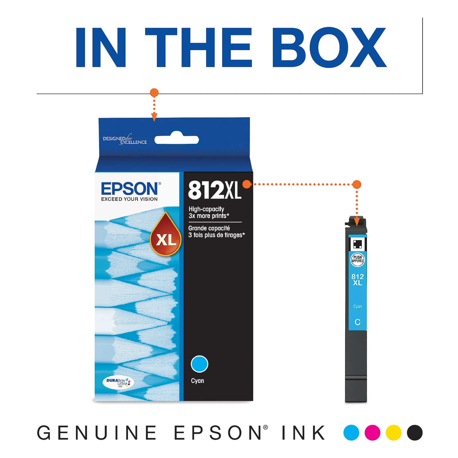 Original Epson 812xl High Yield Ink Carriages for EC-C7000 Pro WF-7310 7820 7840