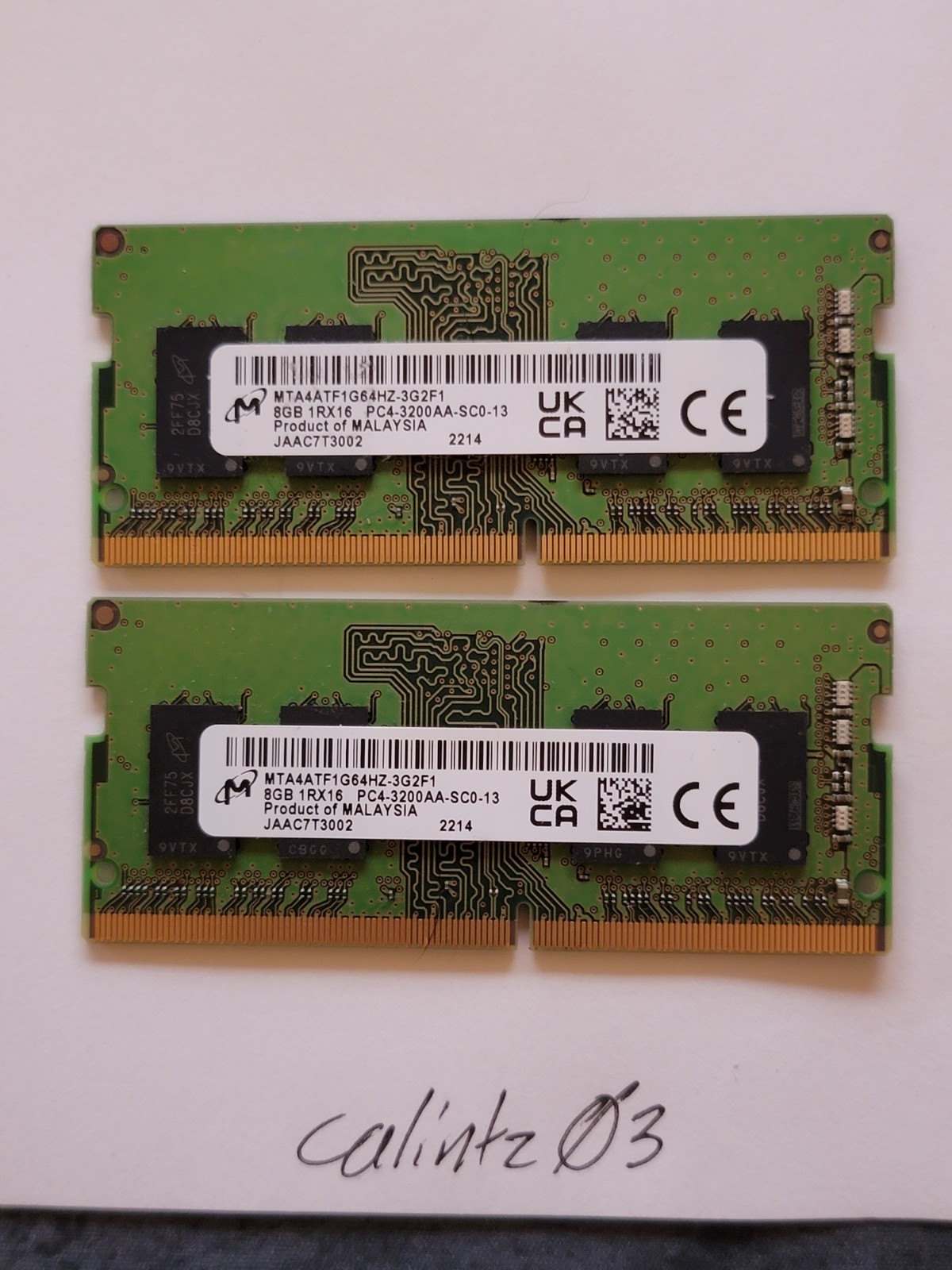 MICRON 8GB (1x8GB) PC4-3200MHz (MTA4ATF1G54HZ-3G2F1)