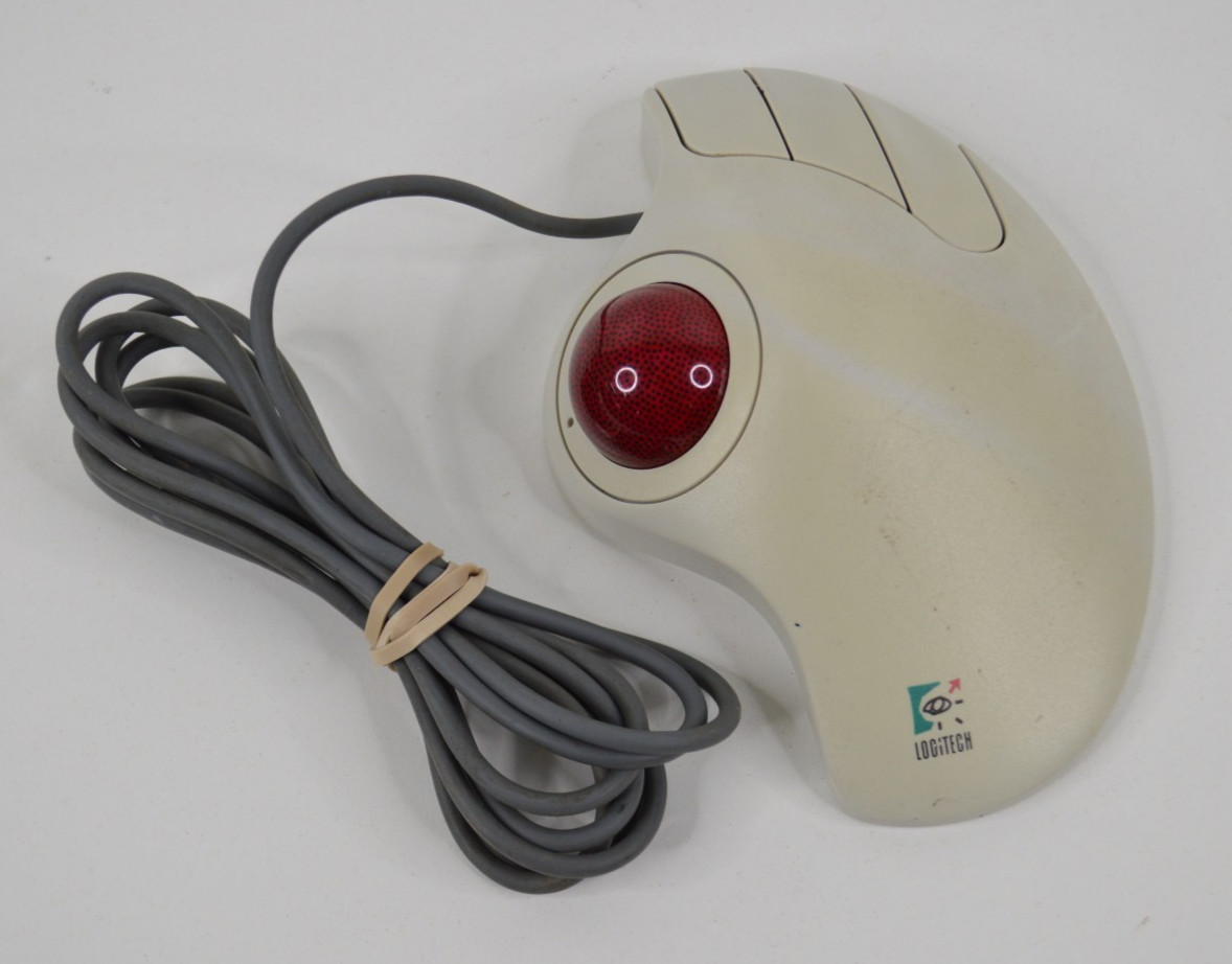 Logitech T-CH11 Trackball TrackMan Marble 3 Button Mouse TESTED WORKS!
