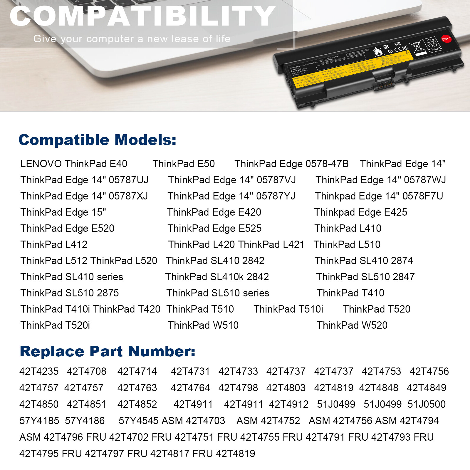 Battery For IBM/LENOVO ThinkPad Edge 15” E420 E520 42T4708 42T4751 42T4791 Fast