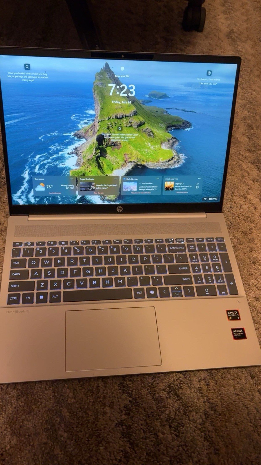 HP Omnibook 5 16 inch Windows 11 Laptop AMD Ryzen 7 Al PC 16GB RAM 512GB SSD
