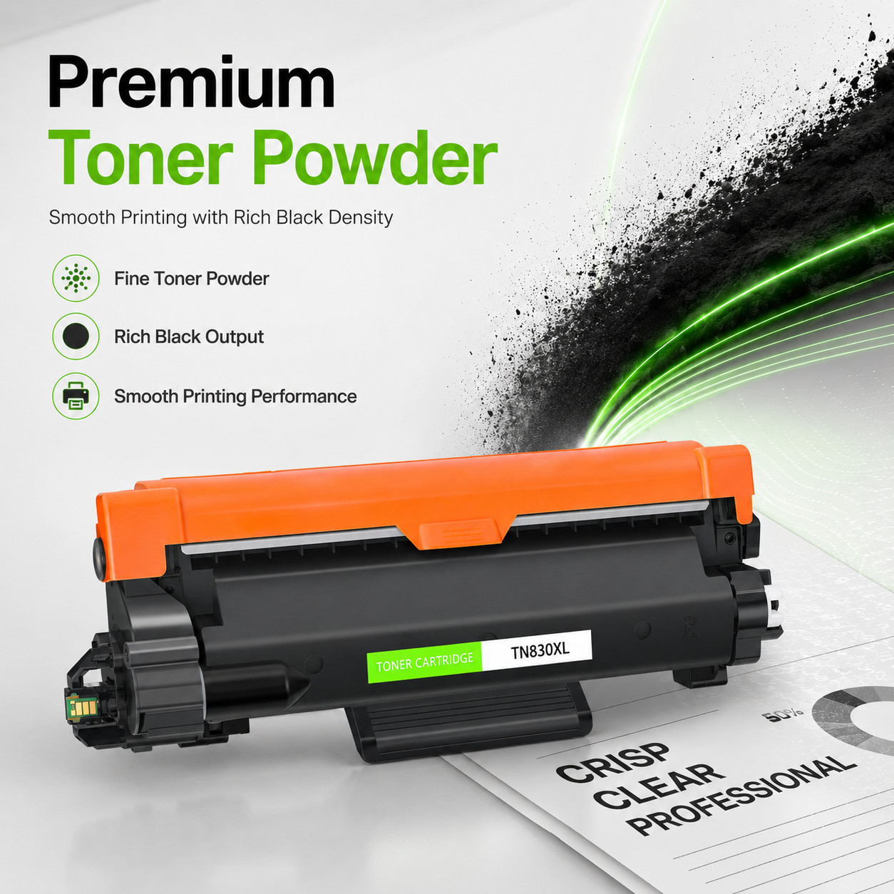 1PK TN830XL 830XL Toner Cartridge Compatible for Brother HL-L2400D HL-L2420DW
