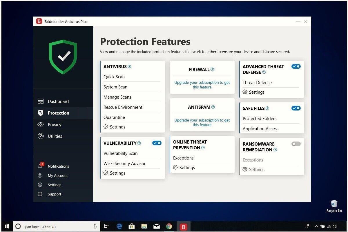 Bitdefender Antivirus Plus 2026 – 3 Years 10 Windows Device – Daily VPN