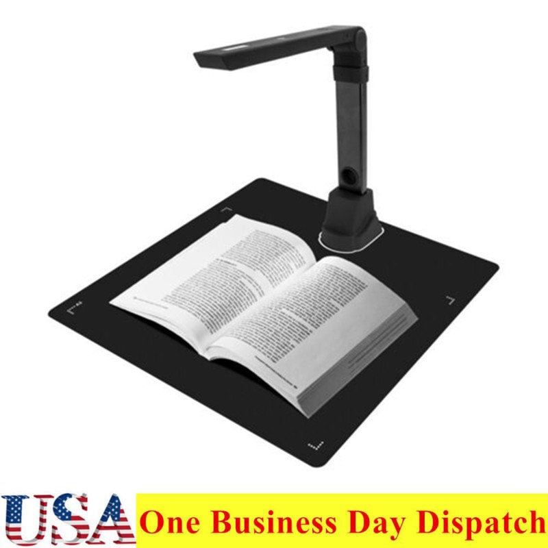 12MP Book & Document Scanner w/ OCR Auto-Flatten Deskew for Desktop/Laptop