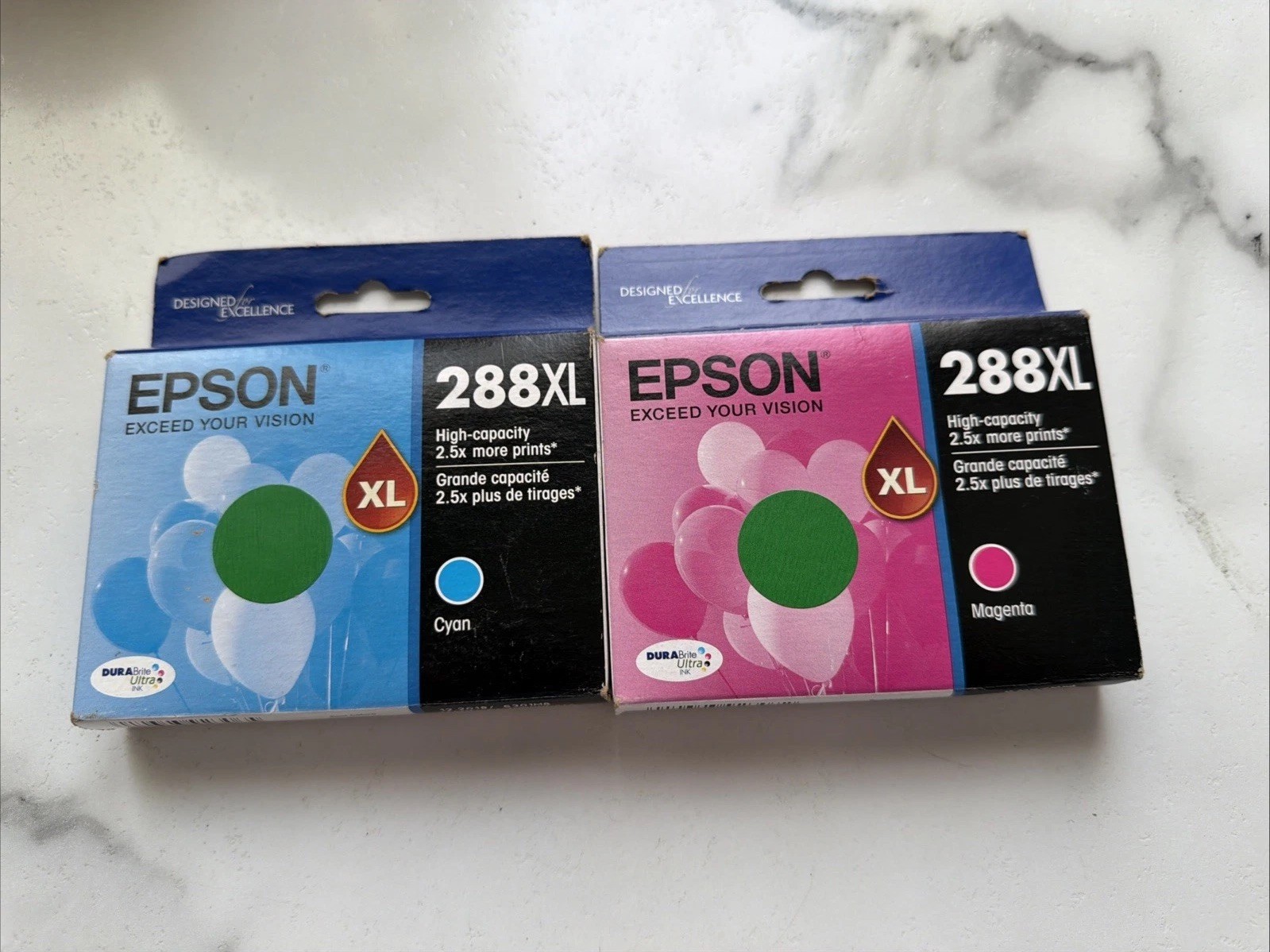 Epson 288XL High Yield Cyan And Magenta Cartridges Set of 2 NEW 12/2018