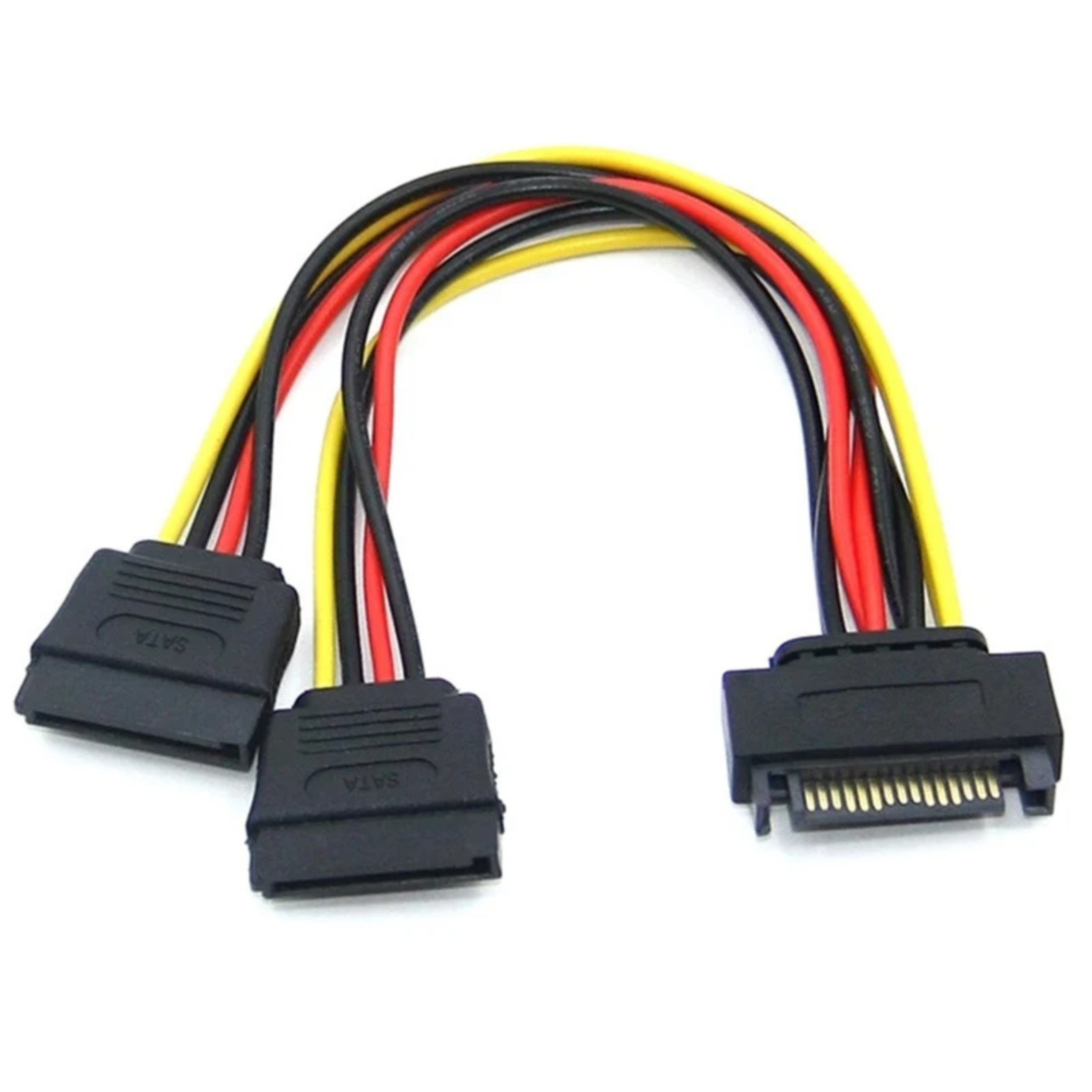 SATA 15Pin Power Splitter Cable 1 to 2 Male to 2 Female HDD 20CM