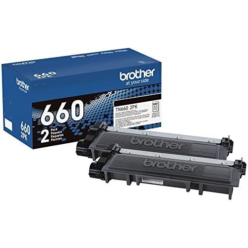 Brother Genuine TN660 2PK High-Yield Black Toner Cartridge TN6602PK
