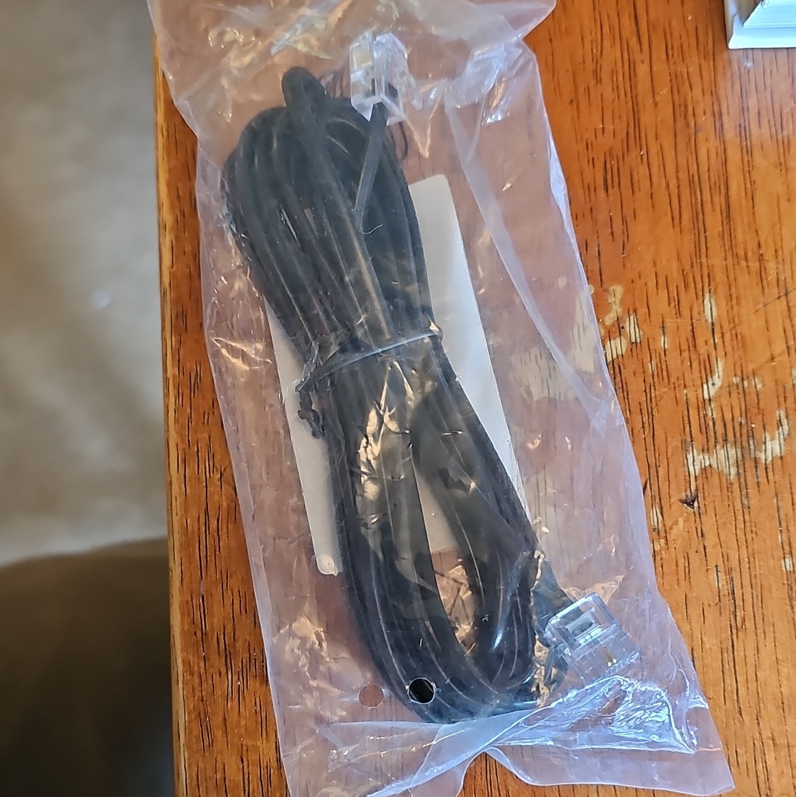 Black Flat RJ-11 DSL/Phone Cable, RJ-11 Male to RJ-11 Male, 8121-0811